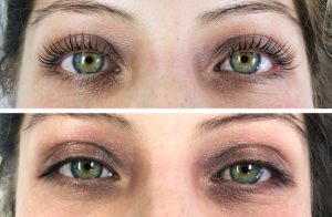 Before/After Eyelash Lift (by stylist Jillian)