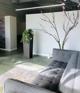 Interior of You Doll You Eyelash Extensions reception area.
